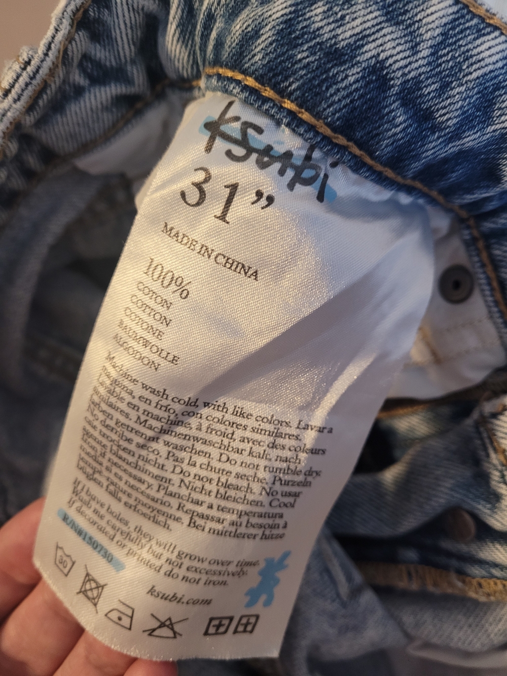 Ksubi Pale Wash Straight Leg Women's Jeans - Picture 4 of 7
